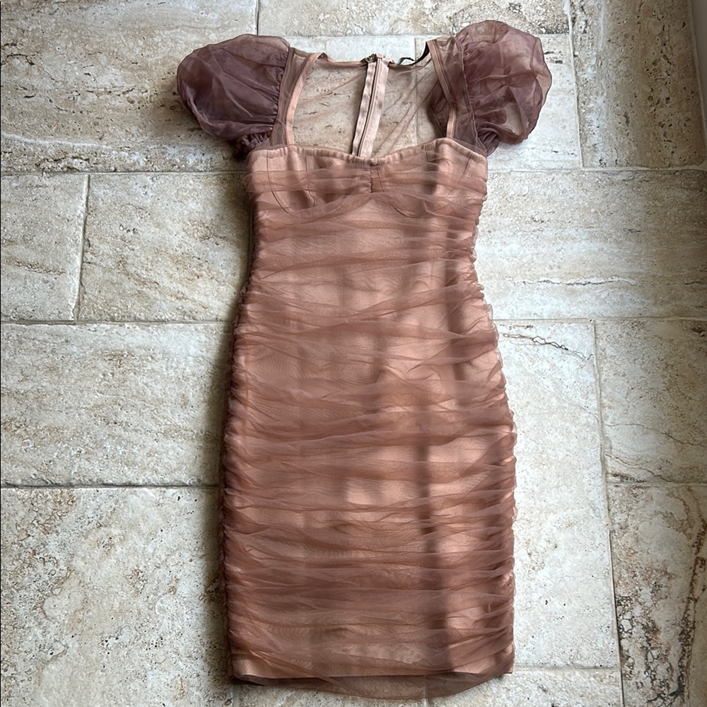 Fashion Nova Ruched Bandage Midi Dress